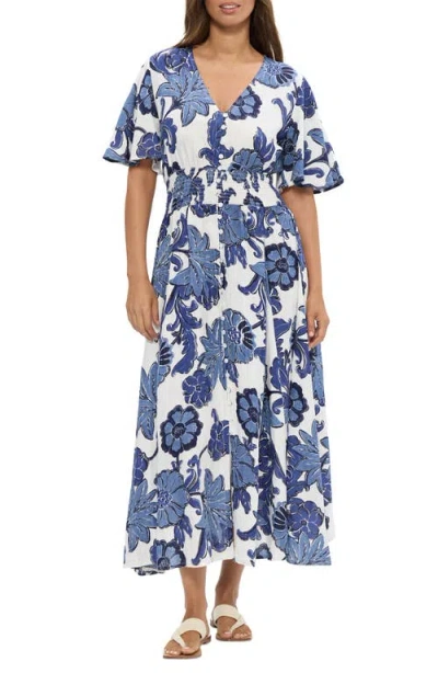 Talisman The Label Harlow Floral Dress In Blue