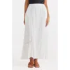 Talisman The Label Midas Clip Dot Maxi Skirt In Off White Dobby