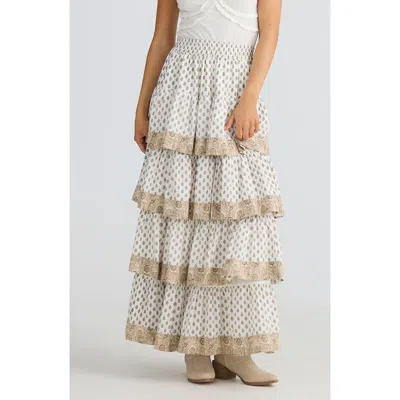 Talisman The Label Silvana Tiered Maxi Skirt In White
