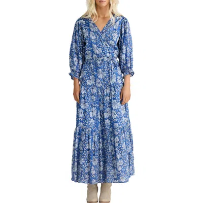 Talisman The Label Tara Wrap Dress In Blue