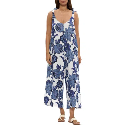 Talisman The Label Temple Floral Jumpsuit In Blue