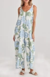 Talisman The Label Temple Floral Wide Leg Jumpsuit In Ibiza