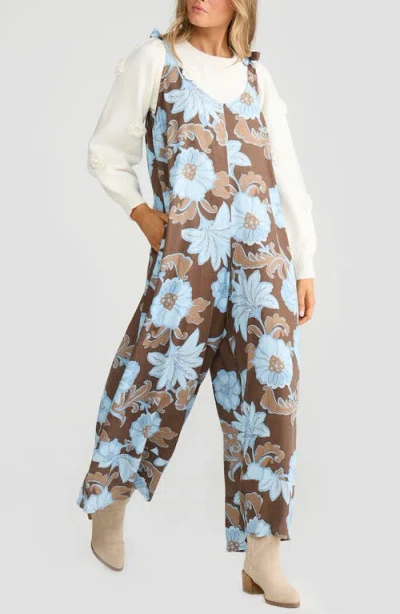Talisman The Label Temple Wide Leg Jumpsuit In Brown