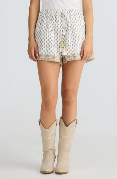 Talisman The Label Tie Waist Peasant Shorts In Multi