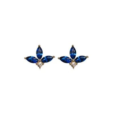 Talismania Jewelry Women's Gold / Blue / White Starlight Vesper Studs
