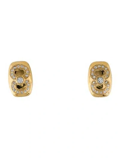 Pre-owned Talita London Crystal #8 Clip-on Earrings In Transparent