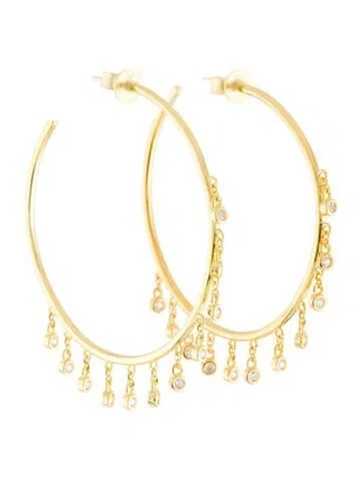 Pre-owned Talita London Crystal Hoop Earrings In Multi