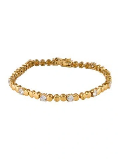 Pre-owned Talita London Crystal Link Bracelet, 7" In Transparent