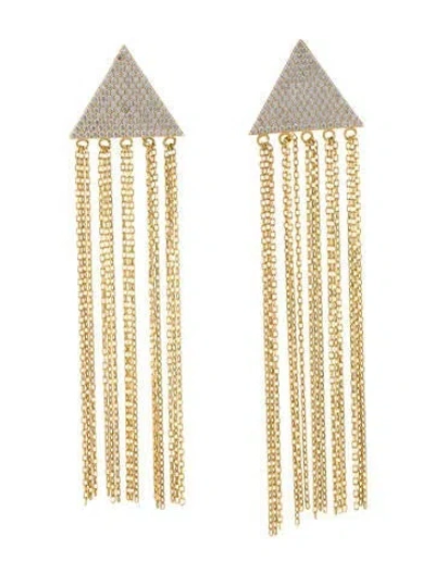 Pre-owned Talita London Crystal Tassel Drop Earrings In Multi