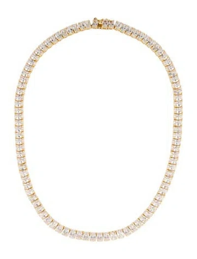 Pre-owned Talita London Cubic Zirconia Collar Necklace, 16" In Transparent