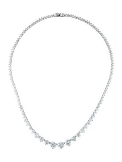 Pre-owned Talita London Cubic Zirconia Collar Necklace, 18.25" In Transparent