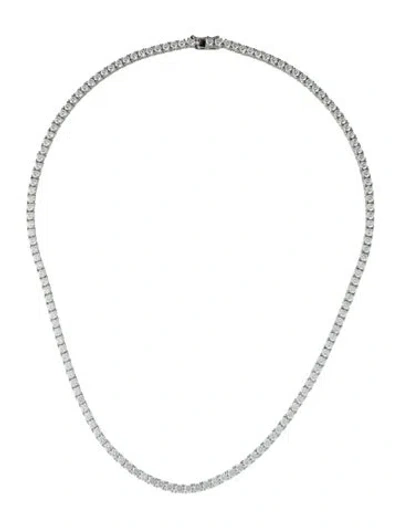 Pre-owned Talita London Cubic Zirconia Collar Necklace, 18.5" In Transparent