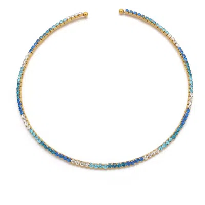 Talita London Women's Blue Inner Light Choker Gold Aqua