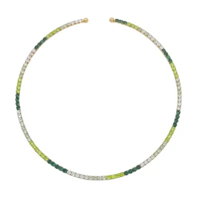 Talita London Women's Green Inner Light Choker Gold Earth In Multi