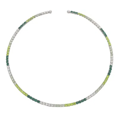 Talita London Women's Green Inner Light Choker Silver Earth In Multi