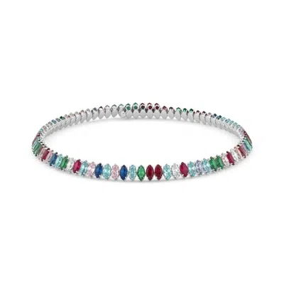 Talita London Women's Marquise Choker Silver Rainbow In Multi