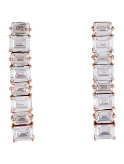 Pre-owned Talita London Zircon Crystal Drop Earrings In Transparent