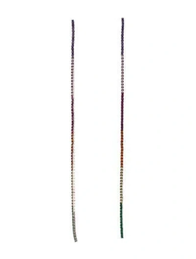 Pre-owned Talita London Zircon Crystal Upside Dawn Chain Drop Earrings