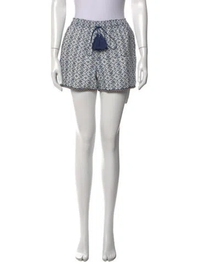 Pre-owned Talitha Floral Print Mini Shorts In Blue