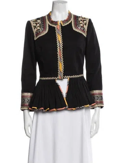 Pre-owned Talitha Patterned Jacket In Black