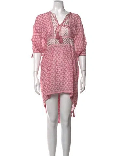 Pre-owned Talitha Patterned Mini Dress In Pink