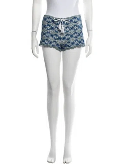 Pre-owned Talitha Patterned Mini Shorts In Blue