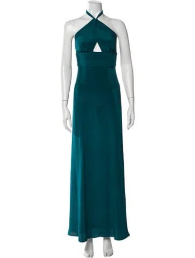 Pre-owned Talitha Silk Long Dress In Blue
