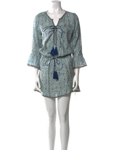 Pre-owned Talitha Silk Mini Dress In Blue