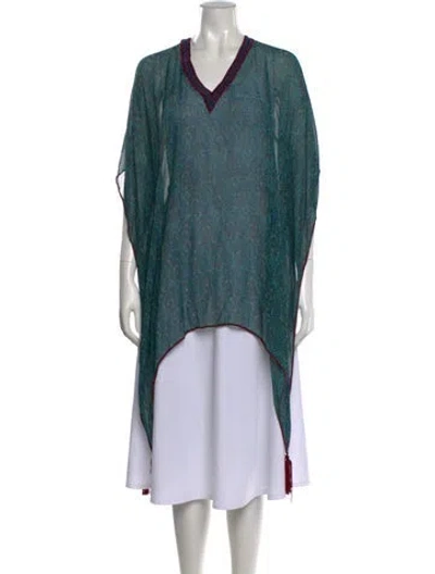Pre-owned Talitha Silk Paisley Print Tunic In Blue