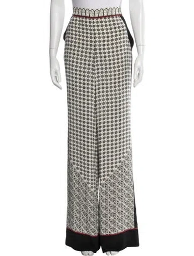 Pre-owned Talitha Silk Wide Leg Pants In Neutral
