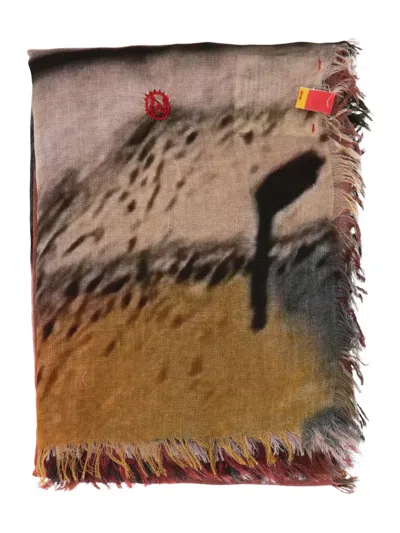 Talking Walls Fringed Scarf In Brown