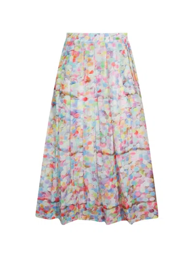 Talking Walls Lily Confetti-print Pleated Skirt In Multi
