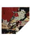 Talking Walls Patchwork-print Scarf In Brown