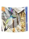 Talking Walls Printed Silk Foulard In Gray