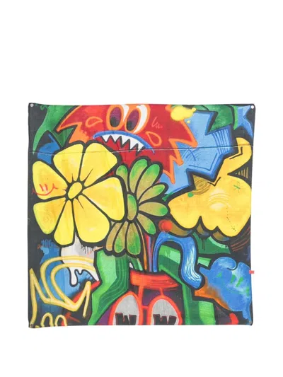 Talking Walls Silk Blend Printed Foulard In Multi