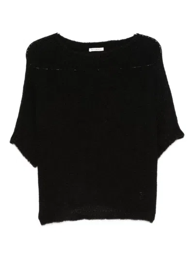 Talking Walls Alpaca Wool Jumper In Black