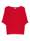 Talking Walls Short-sleeve Knitted Top In Red