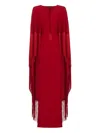 Taller Marmo 1974 Fringe Cape Dress In Red