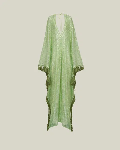 Taller Marmo Absolutely Ooo Kaftan In Acid Green