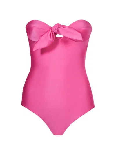 Taller Marmo Alligator Knot-detail Swimsuit In Pink