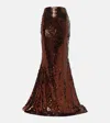 Taller Marmo Ariel Sequined Maxi Skirt In Brown