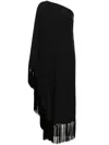 Taller Marmo One-shoulder Fringed Midi Dress