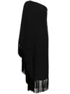 Taller Marmo One-shoulder Fringed Midi Dress