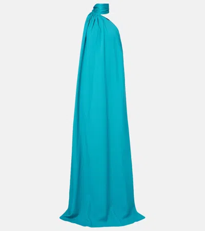 Taller Marmo Astor Crêpe Cady Gown In Blue