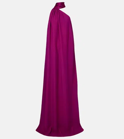 Taller Marmo Astor Scarf-detail Maxi Dress In Purple