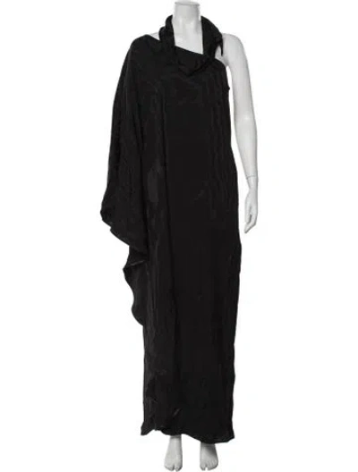 Pre-owned Taller Marmo Asymmetrical Long Dress In Black