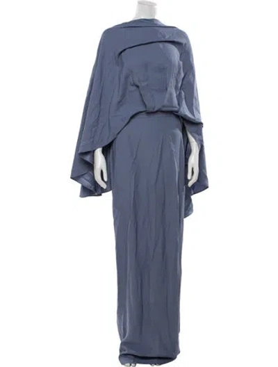 Pre-owned Taller Marmo Asymmetrical Long Dress In Blue