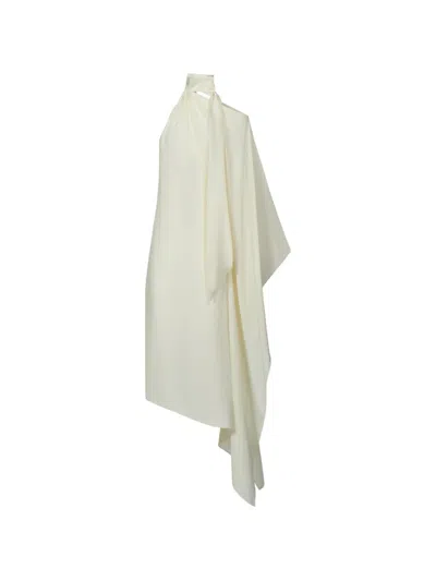 Taller Marmo Atlas Draped Dress In Neutral