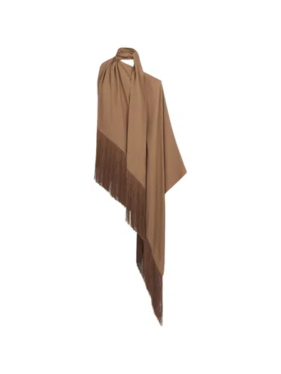 Taller Marmo Atlas Fringed Blouse In Burgundy