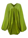 Taller Marmo Azores Button-front Balloon-sleeve Blouse In Green